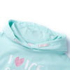Vidaxl -Kinderpullover mit Hood 104 Helles Meerblau