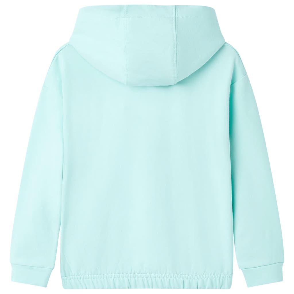Vidaxl -Kinderpullover mit Motorhaube 128 helles Meerblau