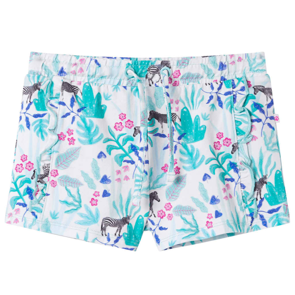 Vidaxl Kindershorts mit Trekoord 104 Ecru und Dark Mint