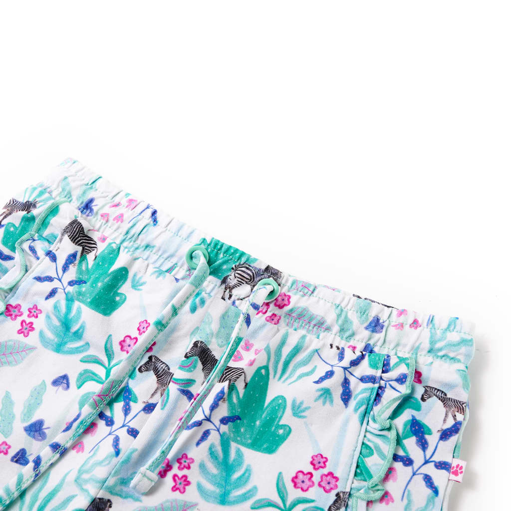 Vidaxl Kindershorts mit Trekoord 104 Ecru und Dark Mint