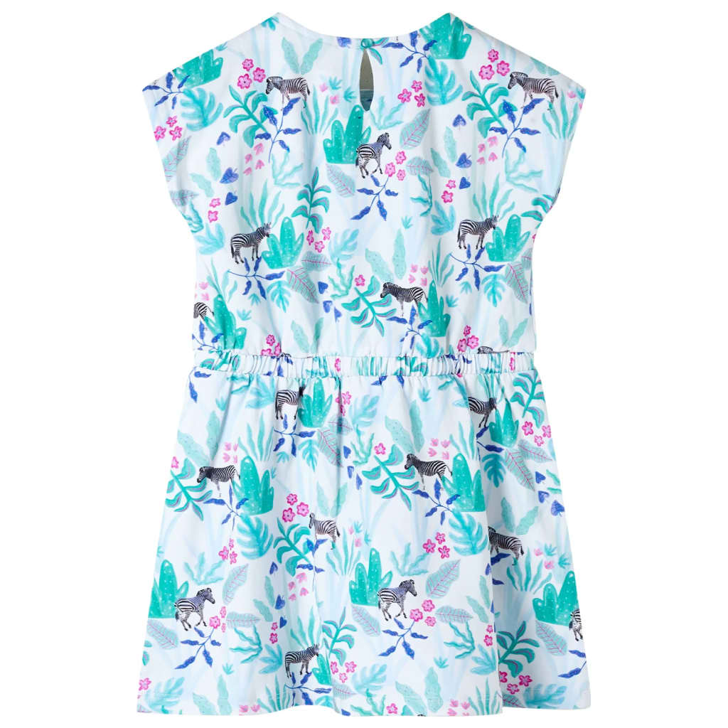Vidaxl Kinderkleid 104 Ecru und dunkle Minzefarbe
