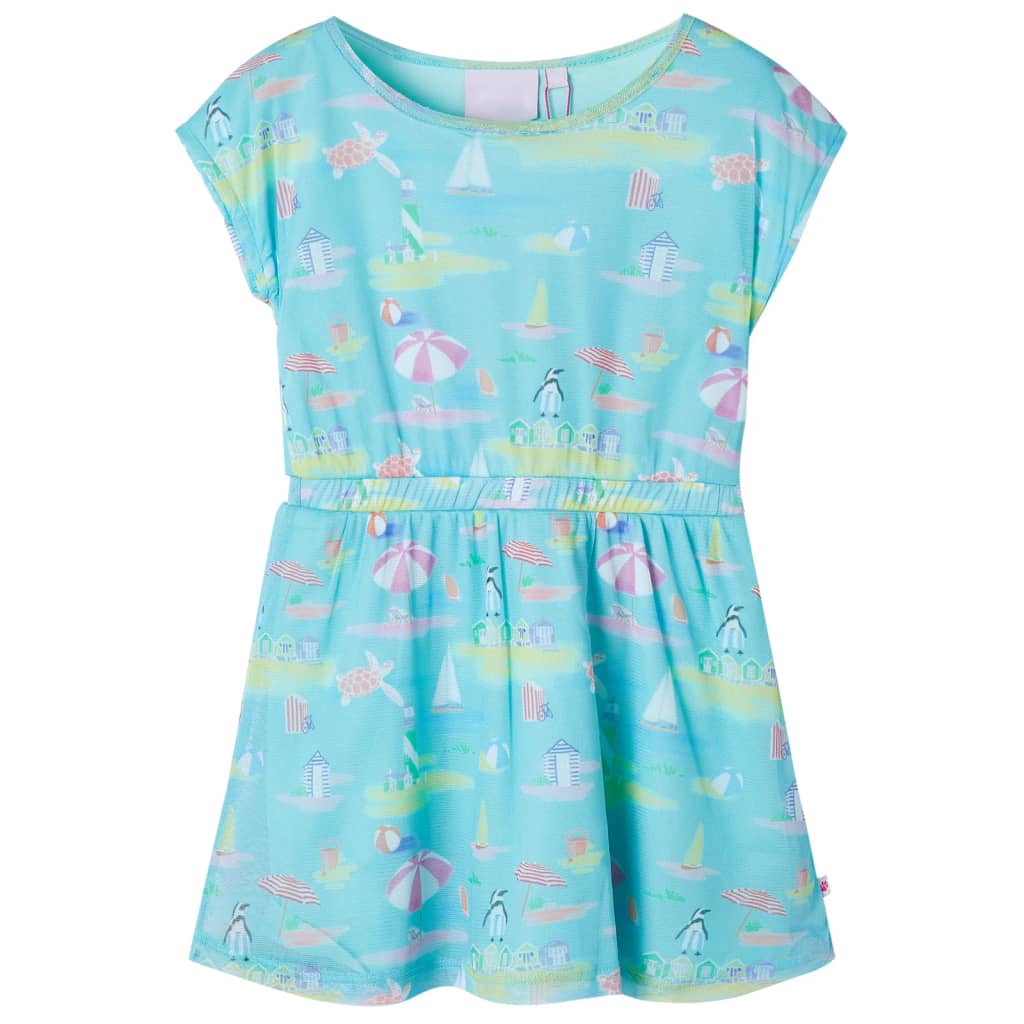 Vidaxl Kinderkleid 104 helles Meerblau