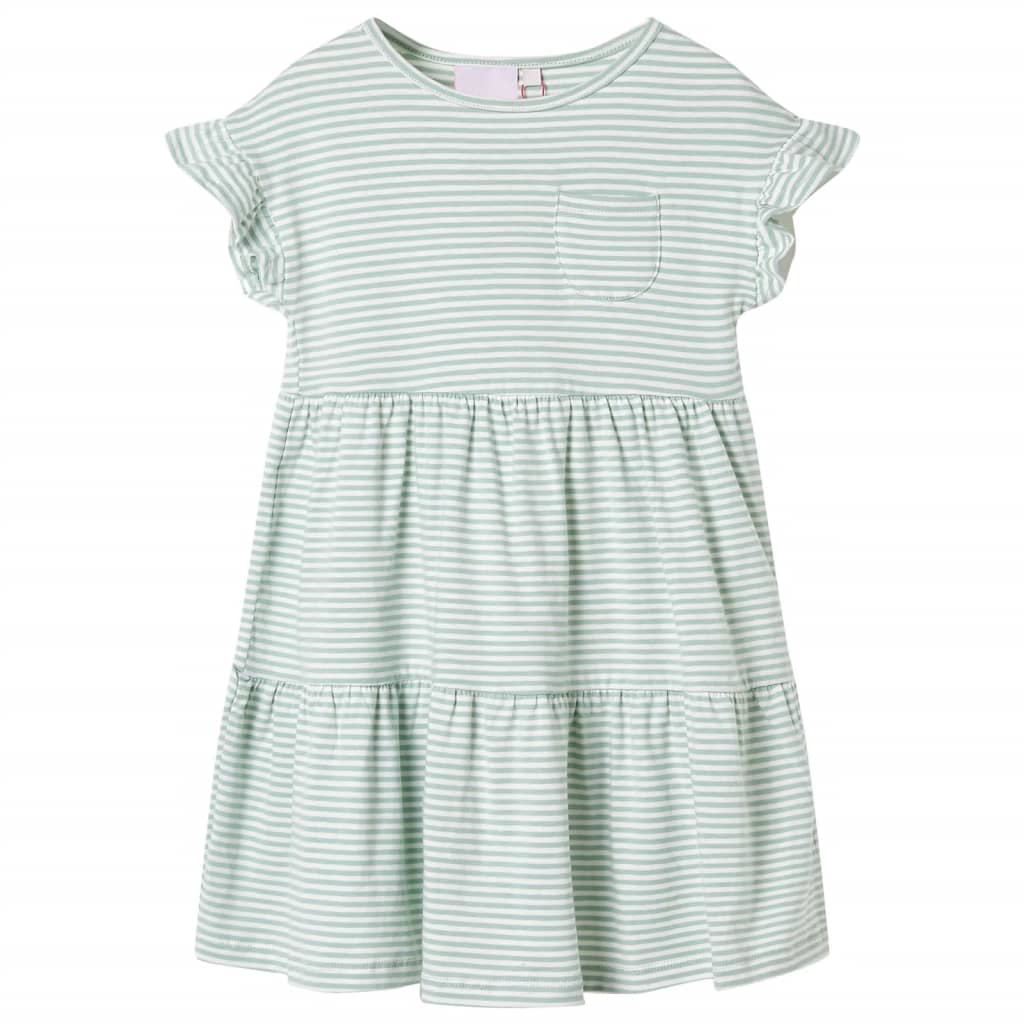 Vidaxl Kinderkleid mit Rüschen auf den Ärmeln 92 Minzefarben