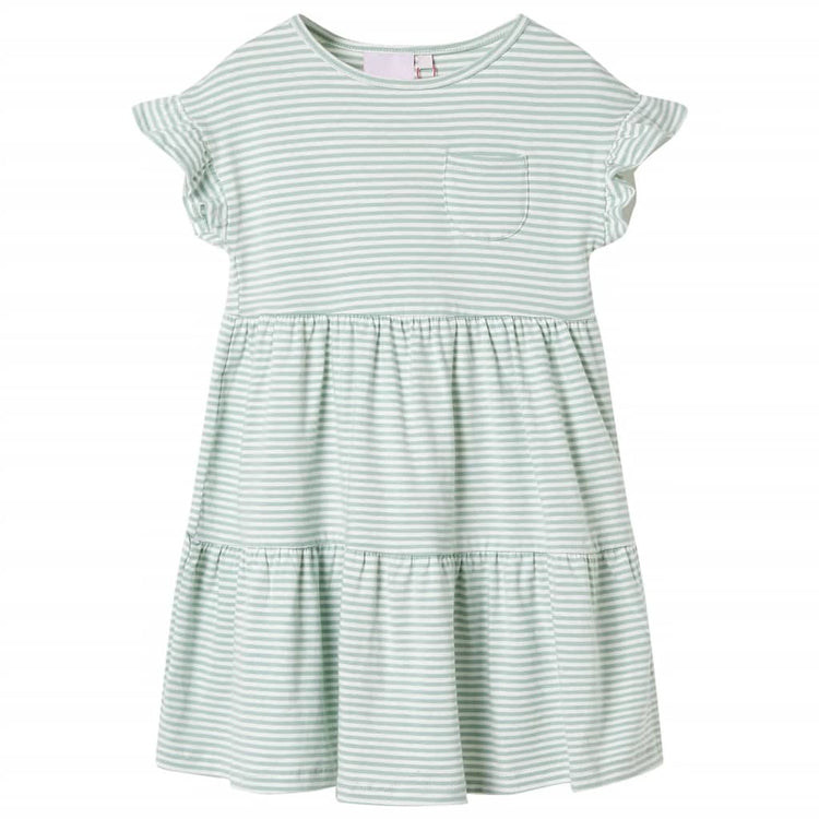 Vidaxl Kinderkleid mit Rüschen auf den Ärmeln 92 Minzefarben