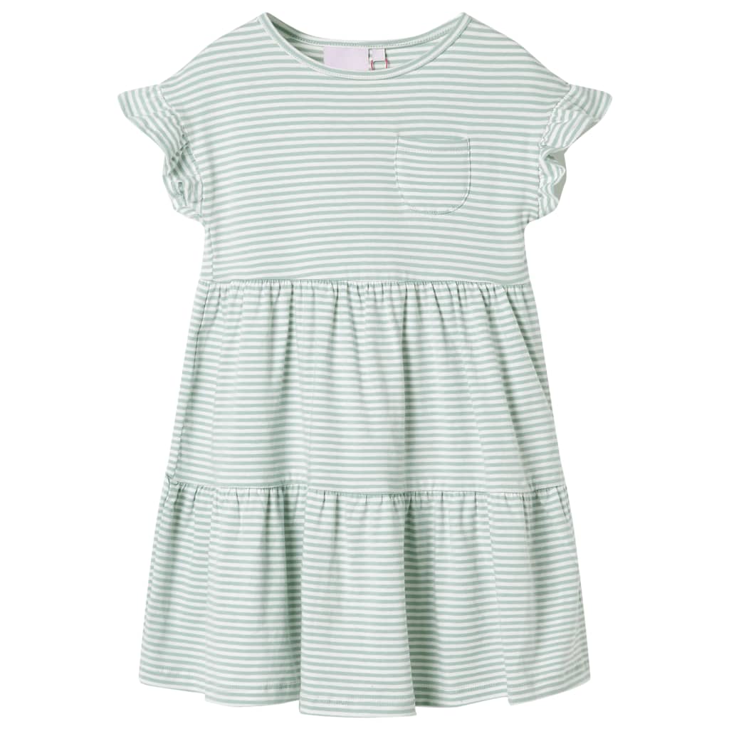 Vidaxl Kinderkleid mit Rüschen auf den Ärmeln 104 Minzefarben