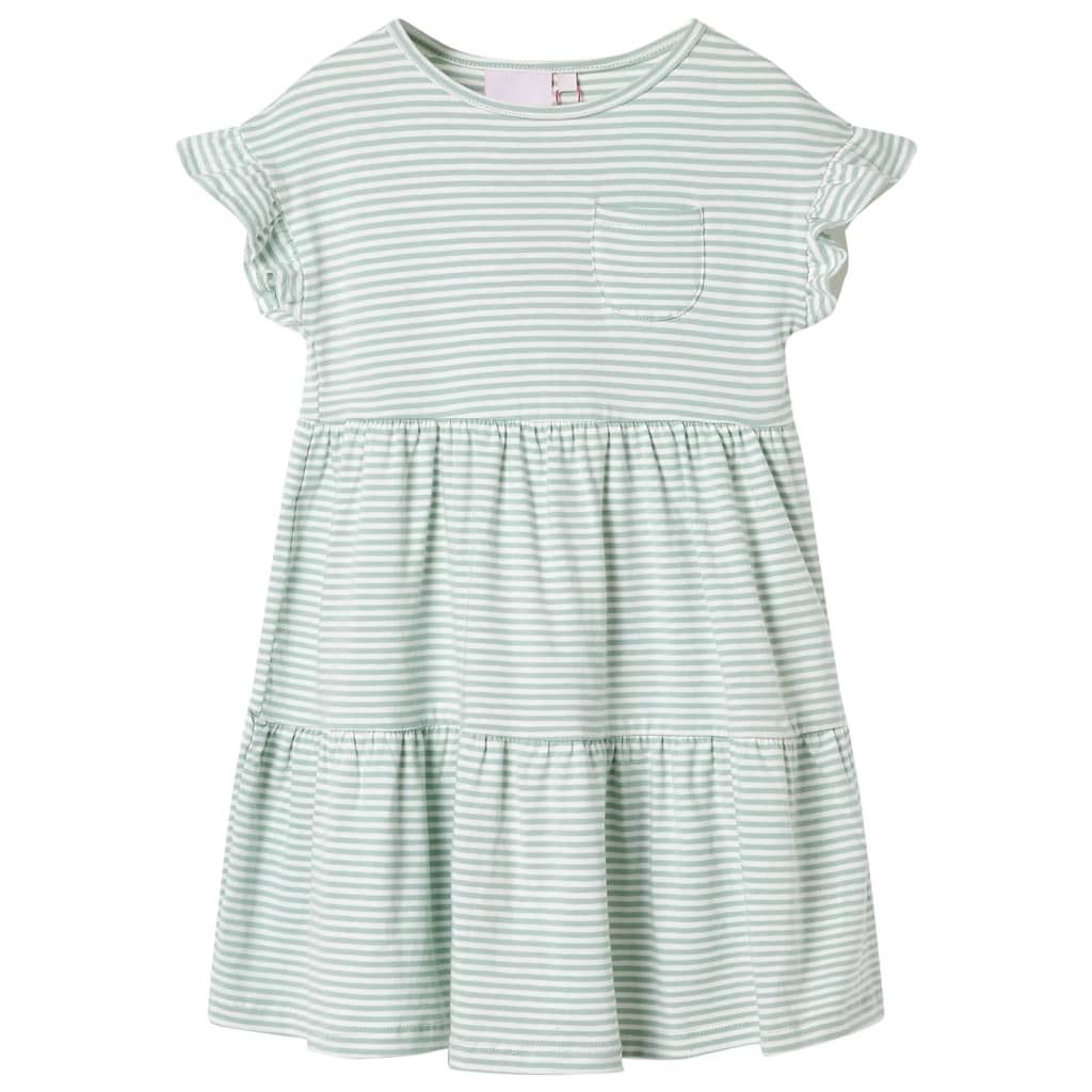 Vidaxl Kinderkleid mit Rüschen auf den Ärmeln 116 Minzefarben