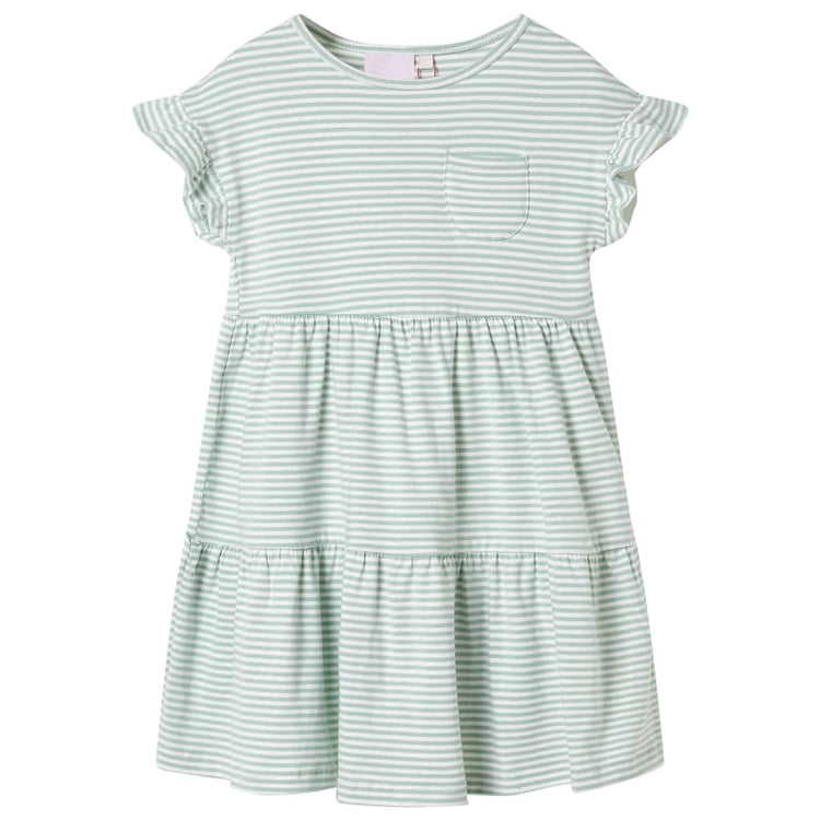 Vidaxl Kinderkleid mit Rüschen auf den Ärmeln 116 Minzefarben