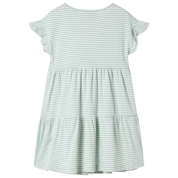 Vidaxl Kinderkleid mit Rüschen auf den Ärmeln 128 Minzefarben