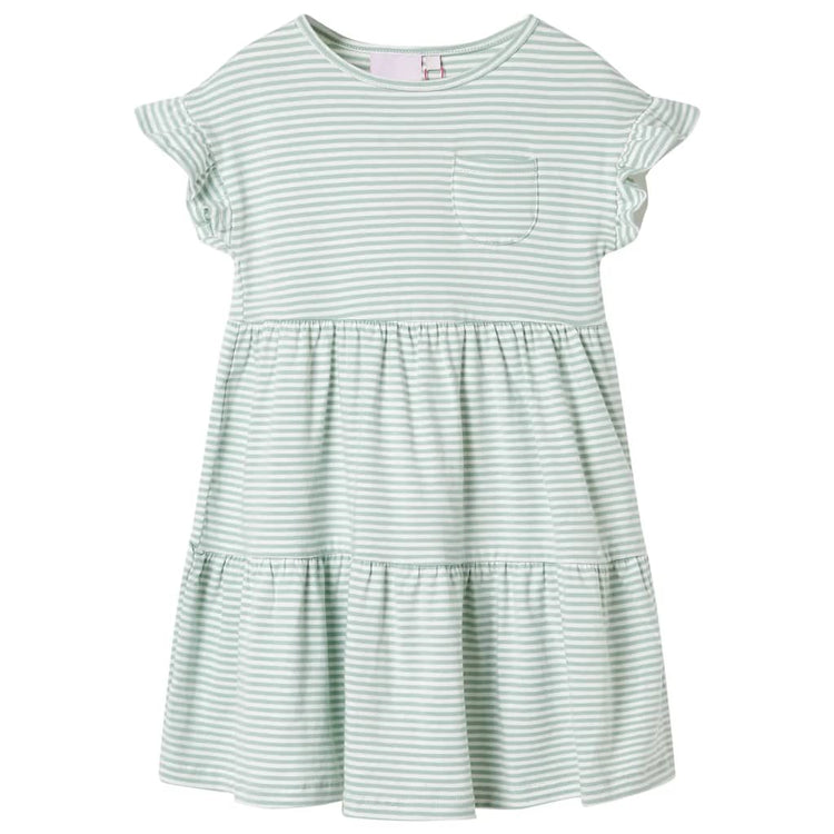 Vidaxl -Kinderkleid mit Rüschen auf den Ärmeln 140 Münzfarbe
