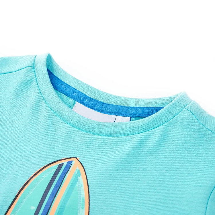 Vidaxl -Kinderhemd mit kurzen Ärmeln 104 Meerblau