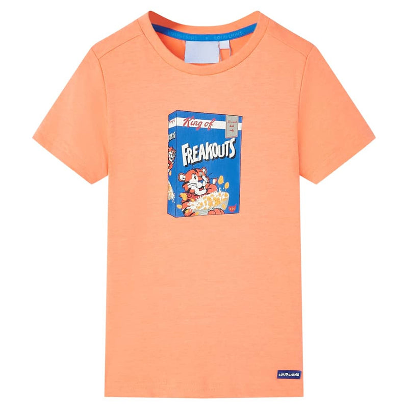 Vidaxl Kinderhemd mit kurzen Ärmeln 128 Neonoranje