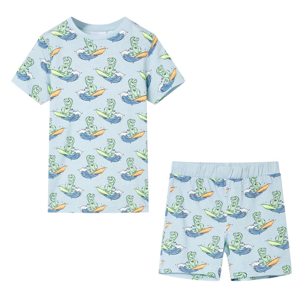 Vidaxl Kinderpyjama mit kurzen Ärmeln 104 Hellblau