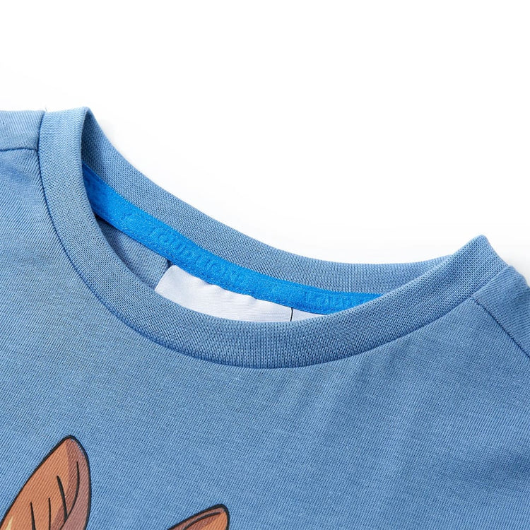 Vidaxl Kinderhemd mit kurzen Ärmeln 140 mittlere Blau