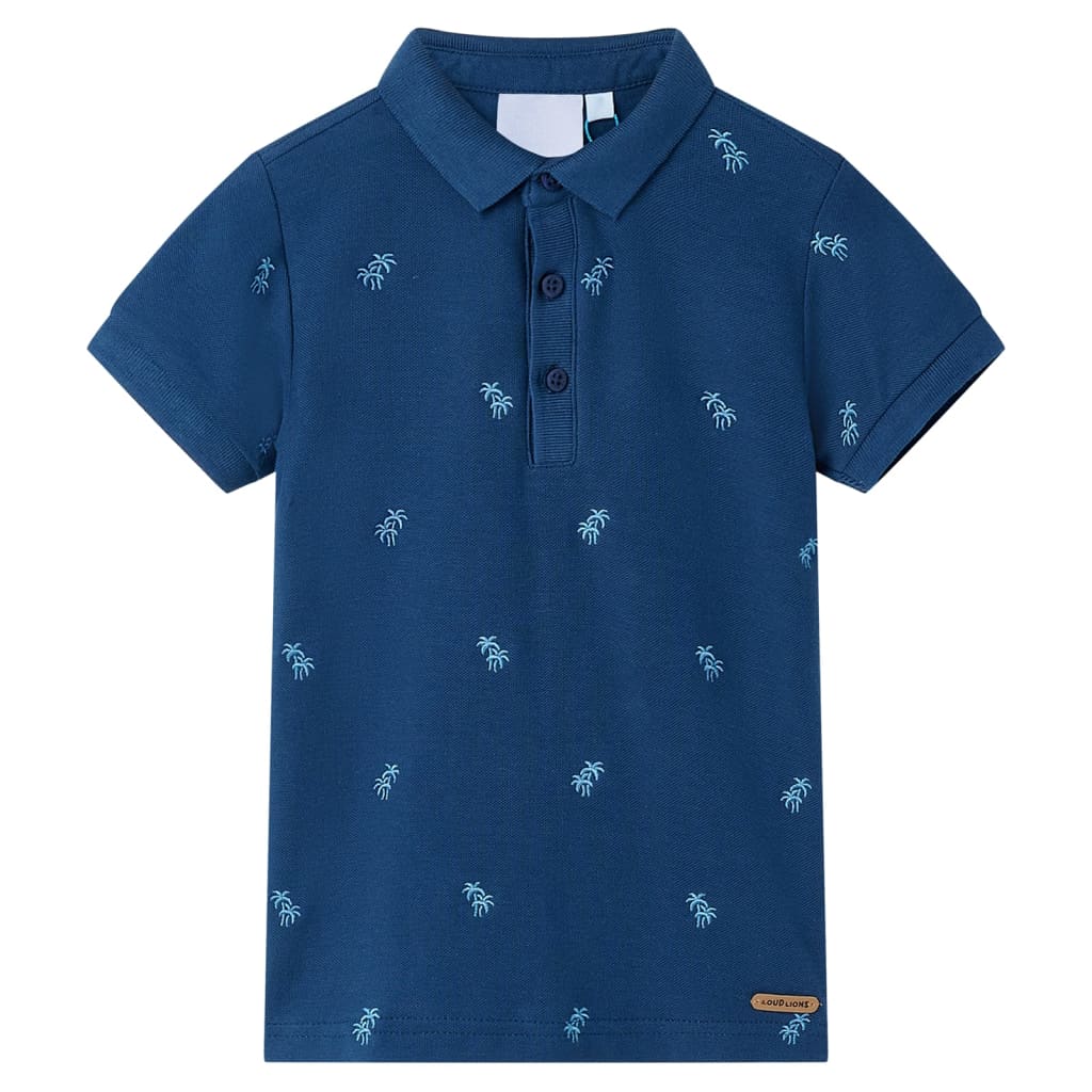 Vidaxl Kinderpolo -Hemd 92 Dunkelblau