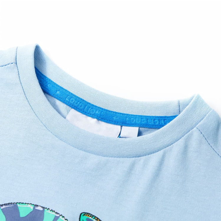 Vidaxl Kinderhemd mit kurzen Ärmeln 104 hellblau