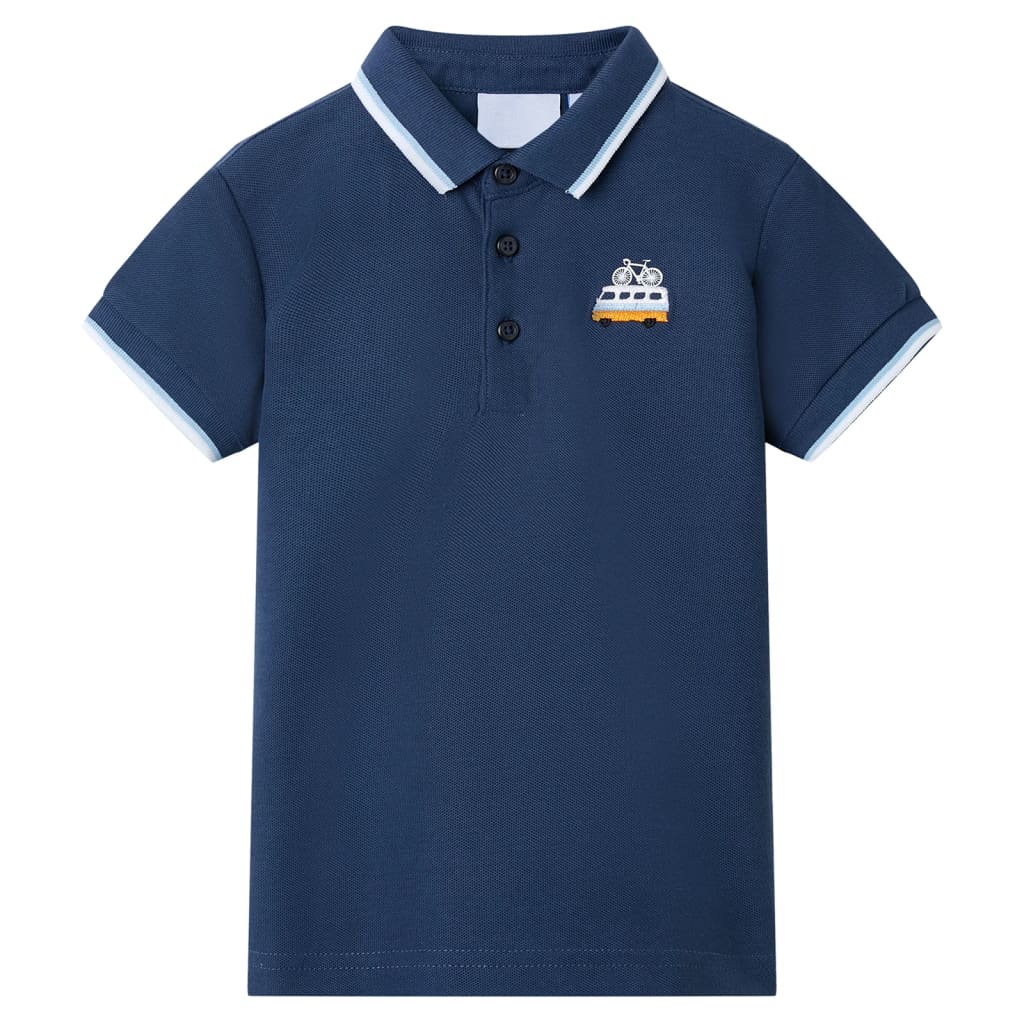 Vidaxl Kinderpolo -Hemd 92 Dunkelblau