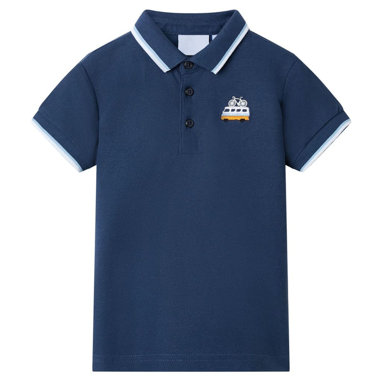 Vidaxl Kinderpolo -Hemd 92 Dunkelblau