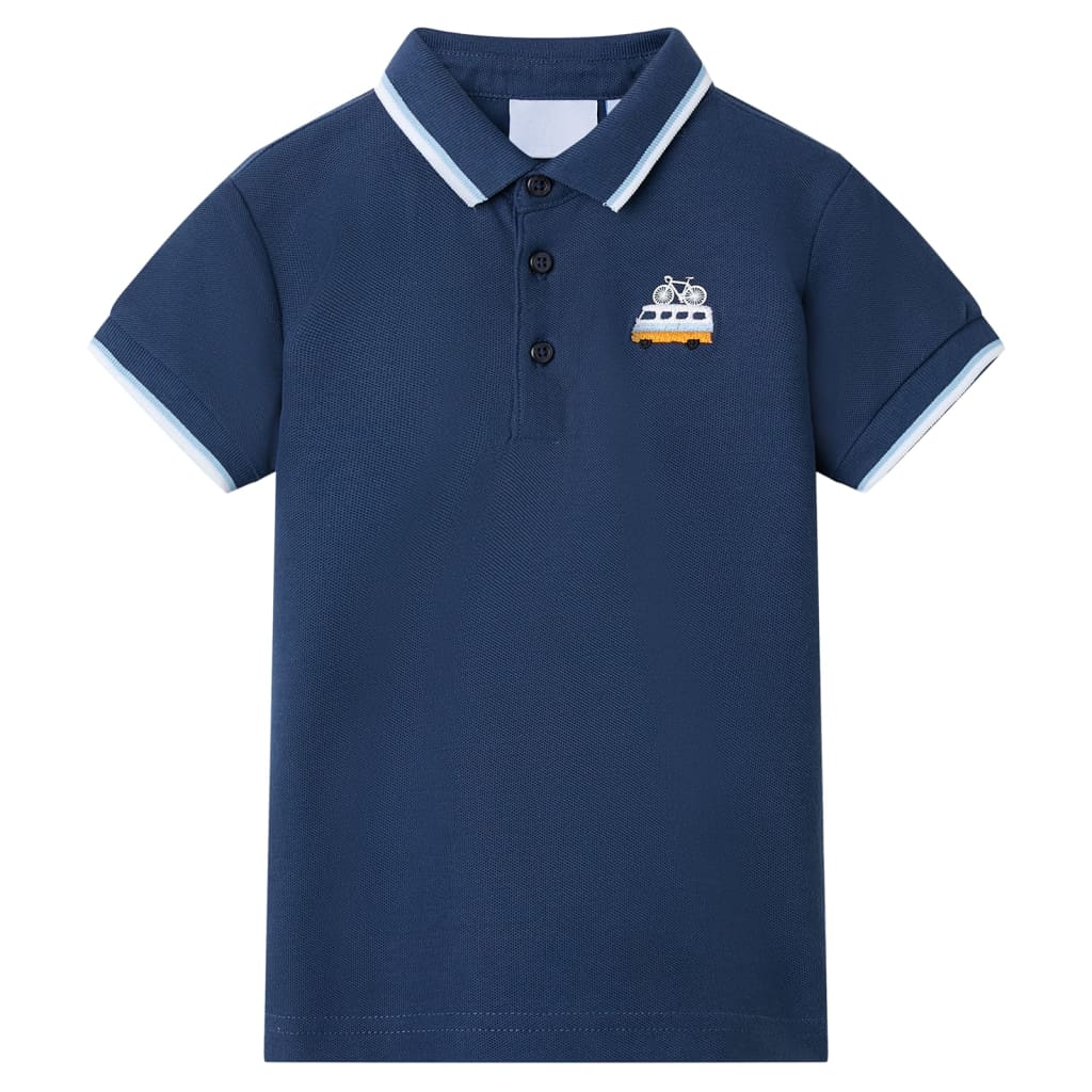 Vidaxl Kinderpolo -Hemd 116 Dunkelblau