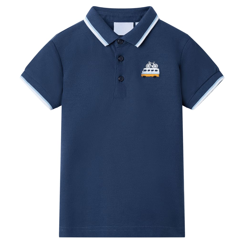 Vidaxl Kinderpolo -Hemd 128 dunkelblau