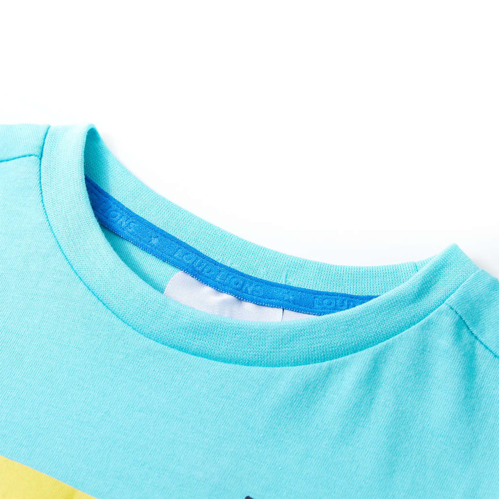 Vidaxl -Kinderhemd mit kurzen Ärmeln 128 Meerblau