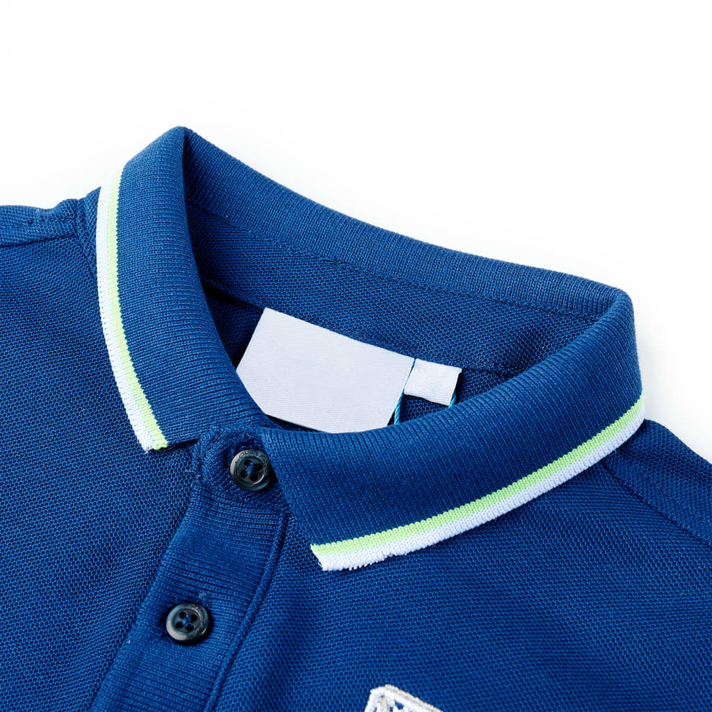 Vidaxl Kinderpolo -Hemd 92 Dunkelblau
