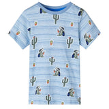 Vidaxl Kinderhemd 92 gemischt blau - afbeelding 1