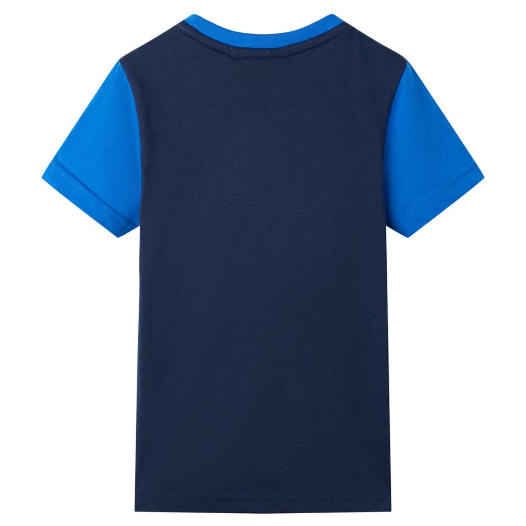 Vidaxl Kinderhemd 104 Blau und Marineblau