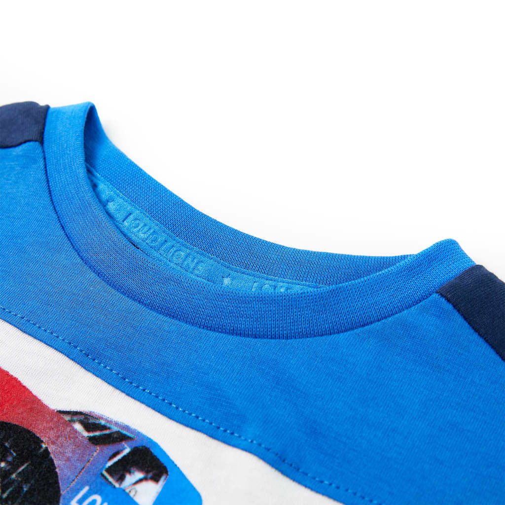 Vidaxl Kinderhemd 116 Blau und Marineblau