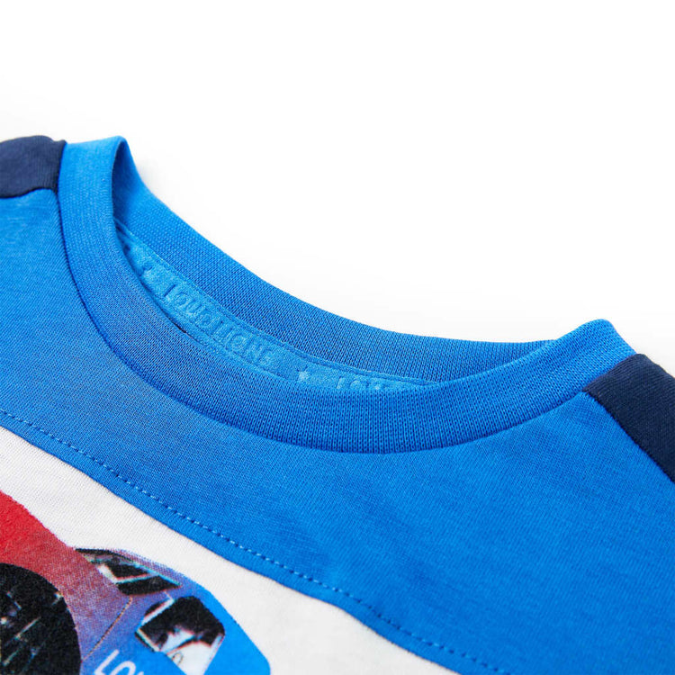 Vidaxl Kinderhemd 116 Blau und Marineblau