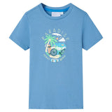 Vidaxl Kinderhemd 104 Middelblauw - afbeelding 1