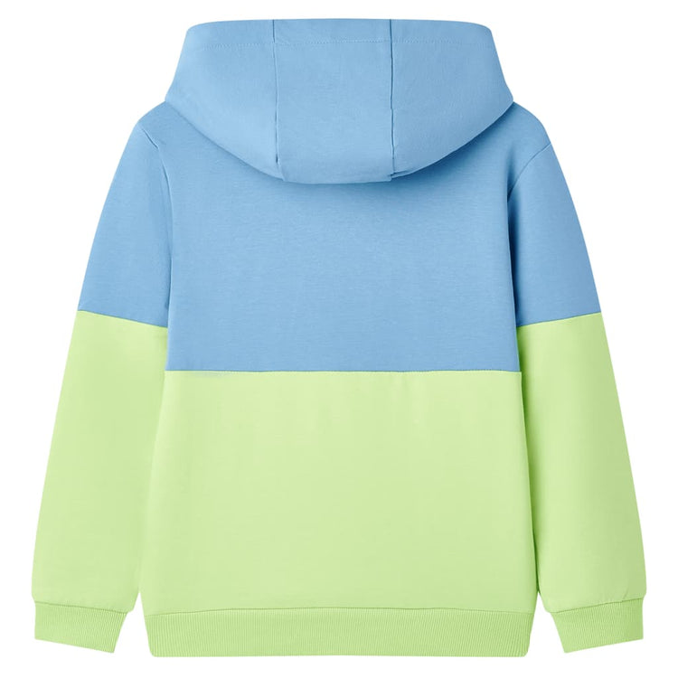 Vidaxl Kinderpullover mit Haube 92 Blau und weiches Gelb