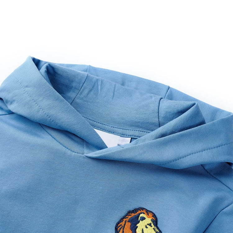 Vidaxl Kinderpullover mit Haube 92 Blau und weiches Gelb