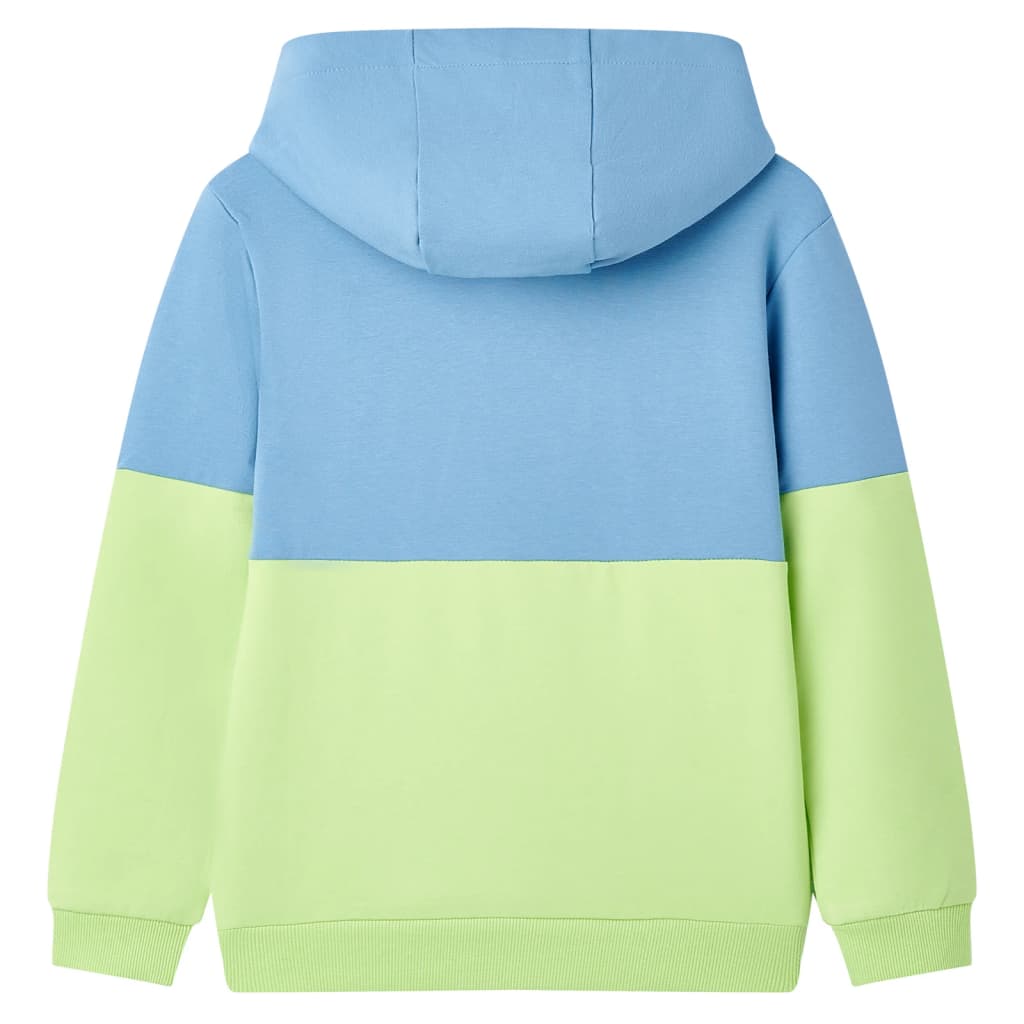 Vidaxl Kinderpullover mit Haube 104 Blau und weiches Gelb