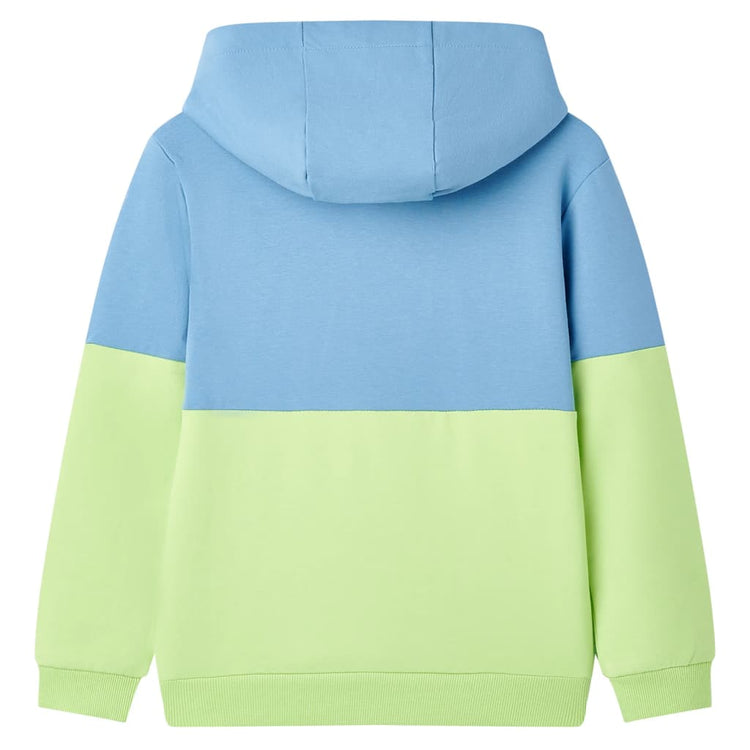 Vidaxl Kinderpullover mit Haube 104 Blau und weiches Gelb