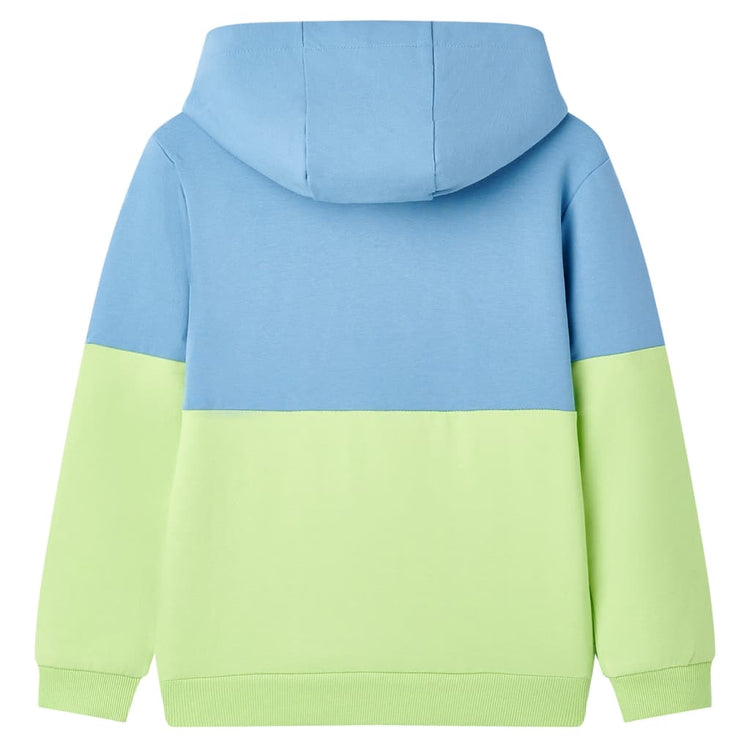 Vidaxl Kinderpullover mit Haube 116 Blau und weiches Gelb