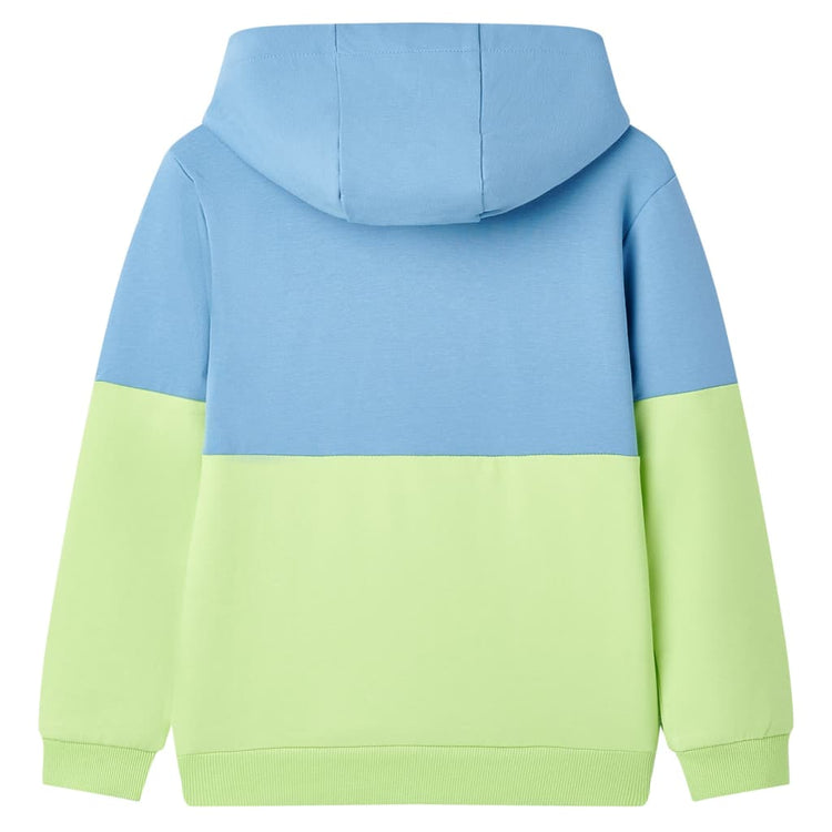 Vidaxl Kinderpullover mit Motorhaube 140 Blau und weiches Gelb