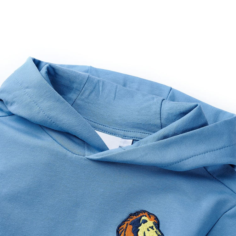 Vidaxl Kinderpullover mit Motorhaube 140 Blau und weiches Gelb