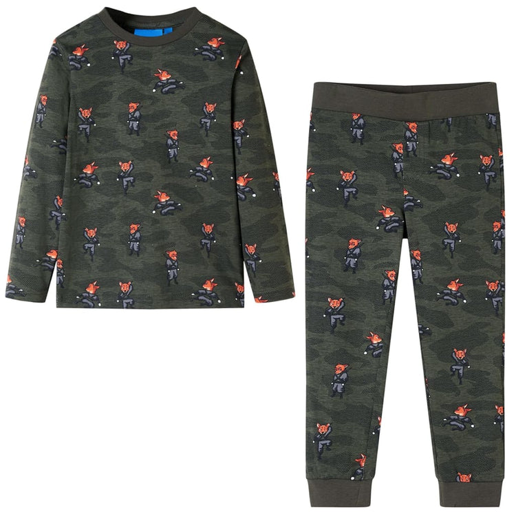 Vidaxl Kinderpyjamas mit Langhülsen 104 Kakikentig