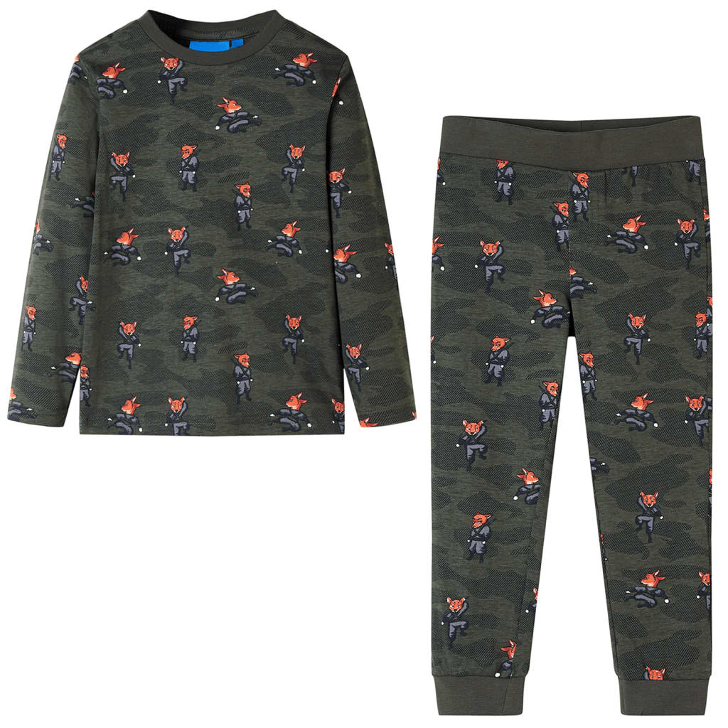 Vidaxl Kinderpyjamas mit Langhülsen 116 Kakikentig