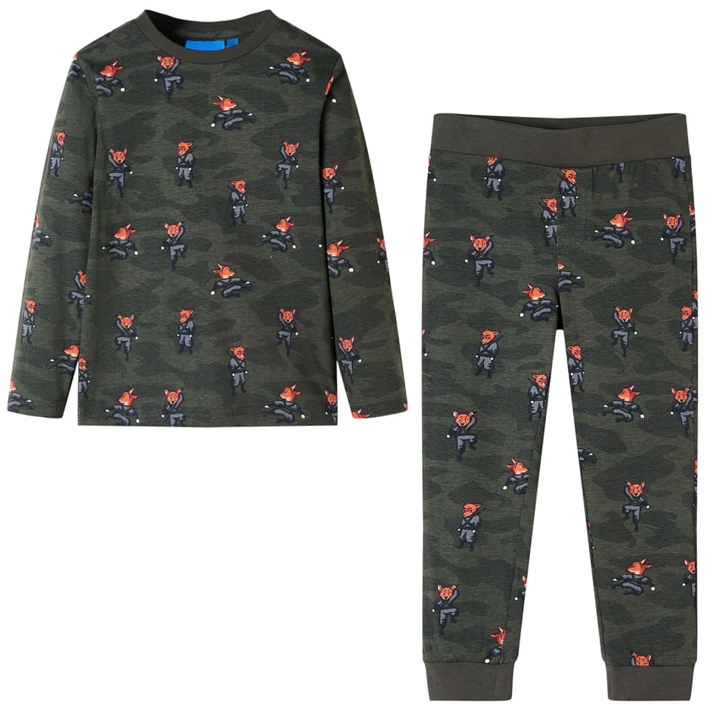 Vidaxl Kinderpyjamas mit Langhülsen 128 Kakikentig