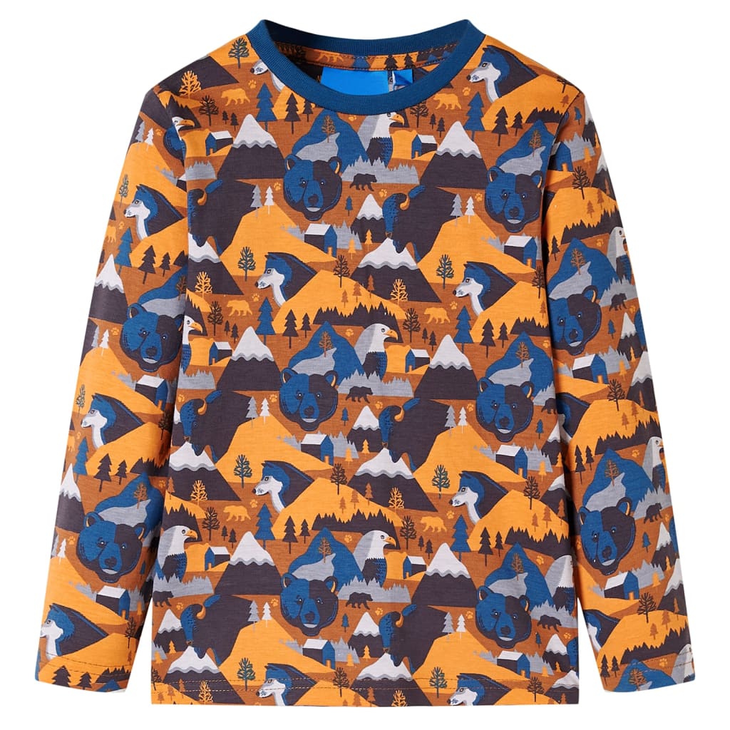 Vidaxl Kinderpyjamas mit Langarm 92 Cognac gefärbt