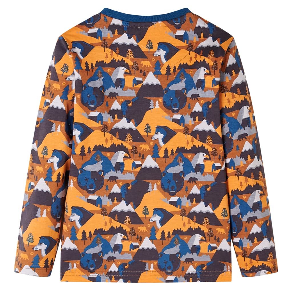 Vidaxl Kinderpyjama mit langen Ärmeln 140 Cognac gefärbt