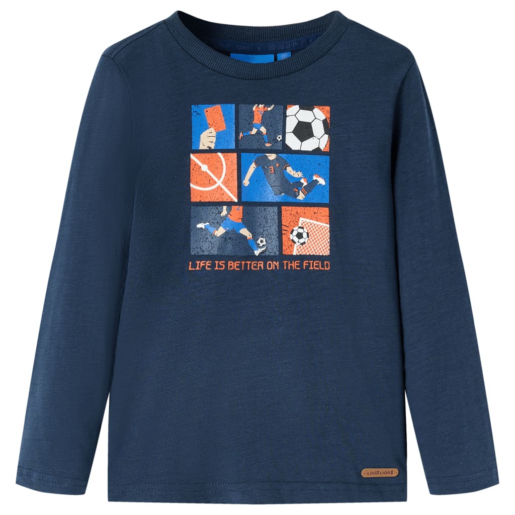 Vidaxl -Kinderhemd mit langen Ärmeln 128 gemischtes Marineblau