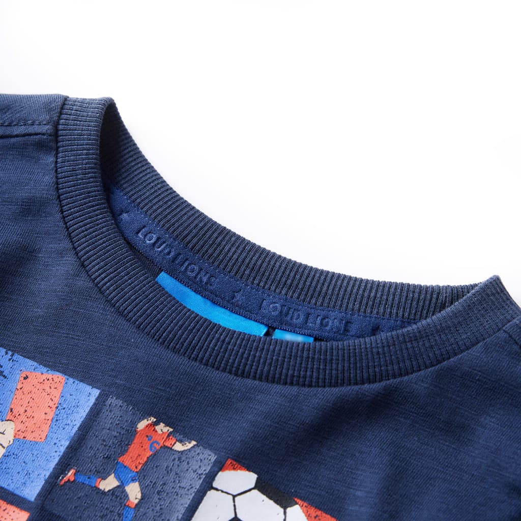 Vidaxl -Kinderhemd mit langen Ärmeln 128 gemischtes Marineblau
