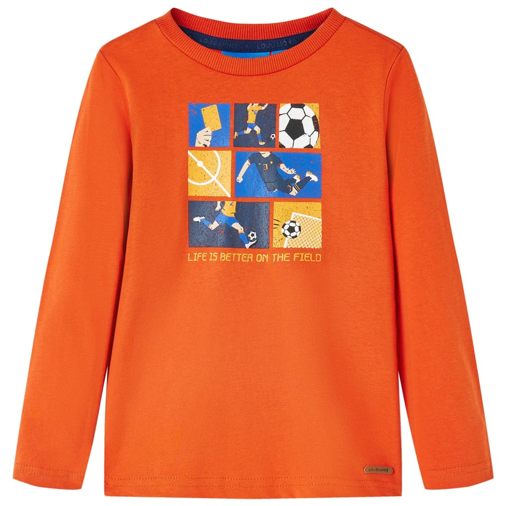 Vidaxl -Kinderhemd mit langen Ärmeln 92 Orange