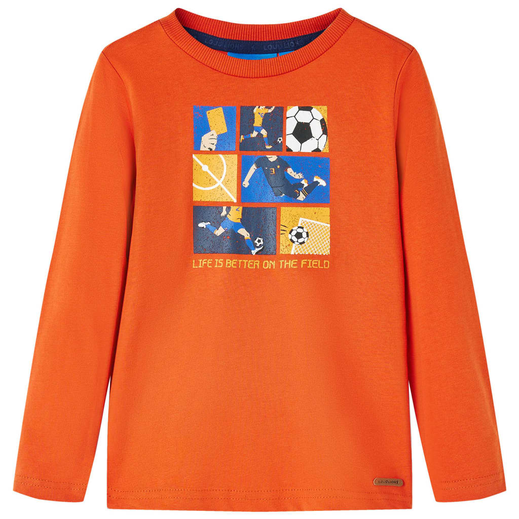 Vidaxl -Kinderhemd mit langen Ärmeln 128 Orange