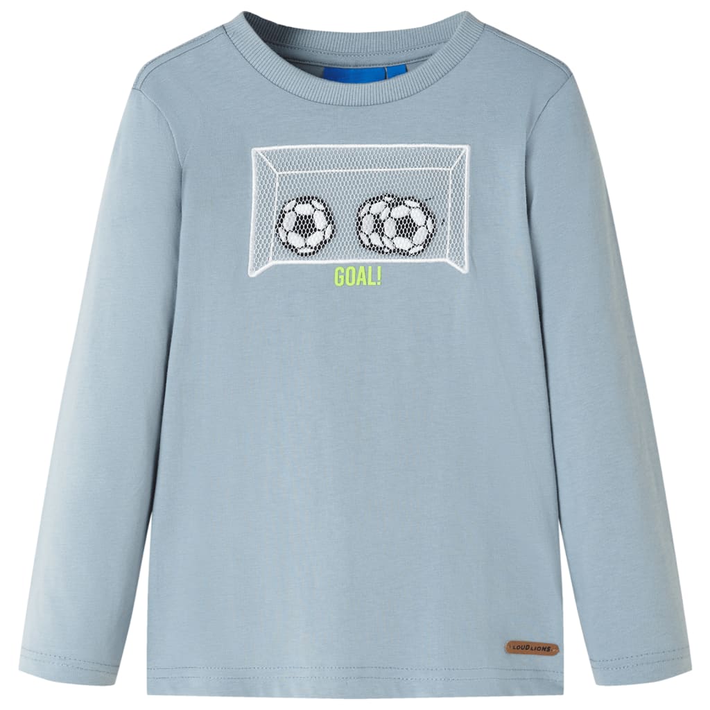 Vidaxl -Kinderhemd mit langen Ärmeln 116 hellblau