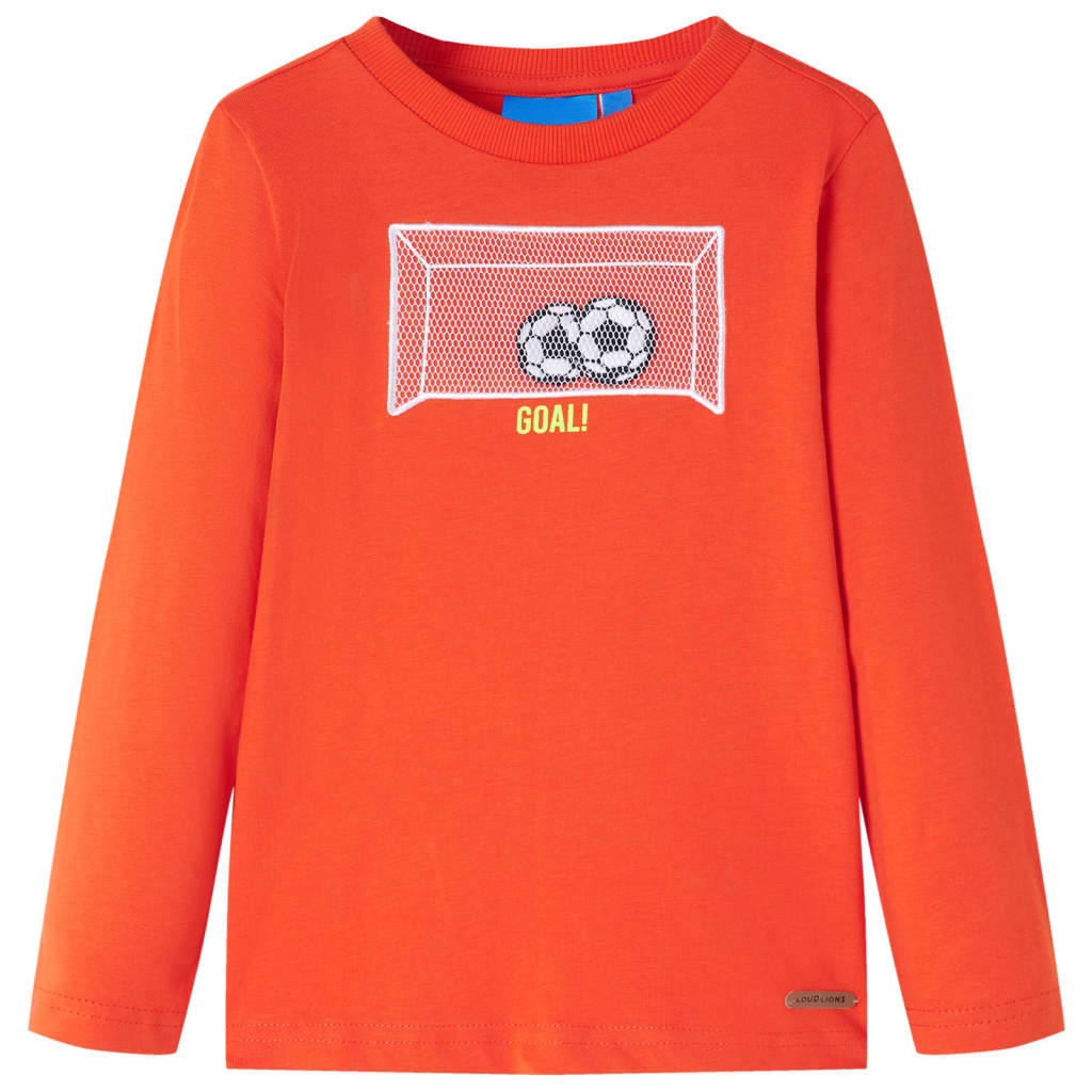 Vidaxl -Kinderhemd mit langen Ärmeln 116 leuchtend orange