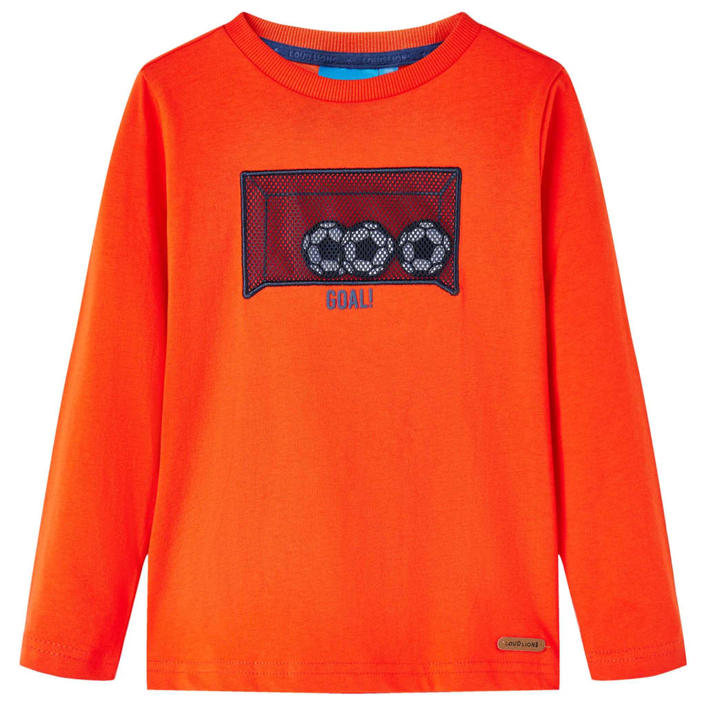 Vidaxl -Kinderhemd mit langen Ärmeln 140 leuchtend orange