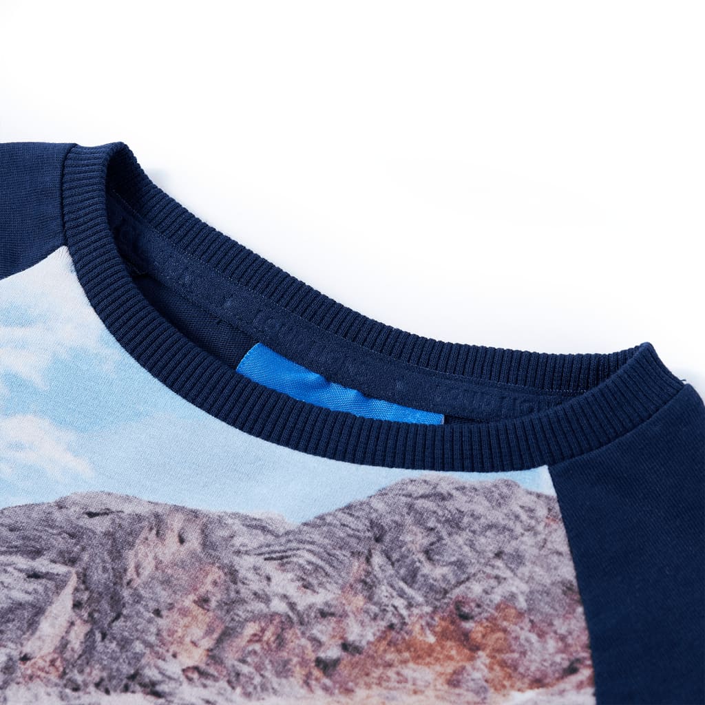 Vidaxl Kinderhemd mit langen Ärmeln 104 Marineblau